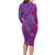 Hawaiian Turtles and Polynesian Art Tattoo Long Sleeve Bodycon Dress Cerise
