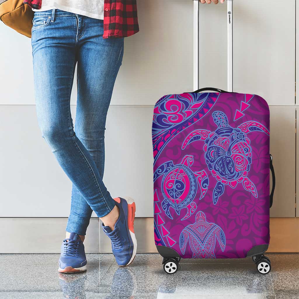 Hawaiian Turtles and Polynesian Art Tattoo Luggage Cover Cerise LT03 - Polynesian Pride
