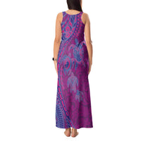 Hawaiian Turtles and Polynesian Art Tattoo Tank Maxi Dress Cerise