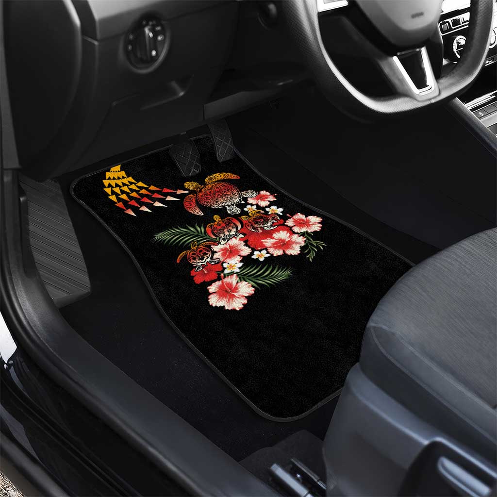Hawaiian Hibiscus Turtle and Tropical Flower Car Mats Dynamic Vibe