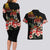 Hawaiian Hibiscus Turtle and Tropical Flower Couples Matching Long Sleeve Bodycon Dress and Hawaiian Shirt Dynamic Vibe