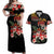 Hawaiian Hibiscus Turtle and Tropical Flower Couples Matching Off Shoulder Maxi Dress and Hawaiian Shirt Dynamic Vibe