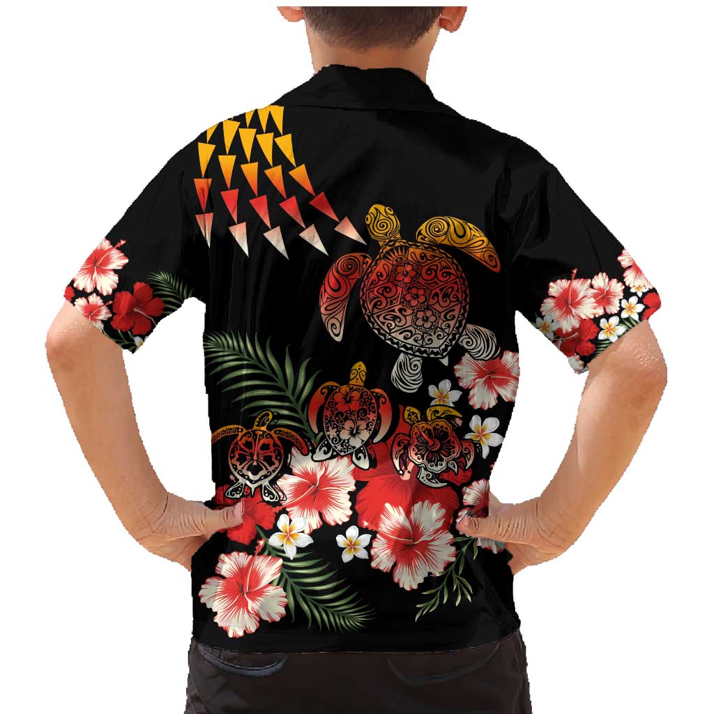 Hawaiian Hibiscus Turtle and Tropical Flower Family Matching Mermaid Dress and Hawaiian Shirt Dynamic Vibe LT03 - Polynesian Pride