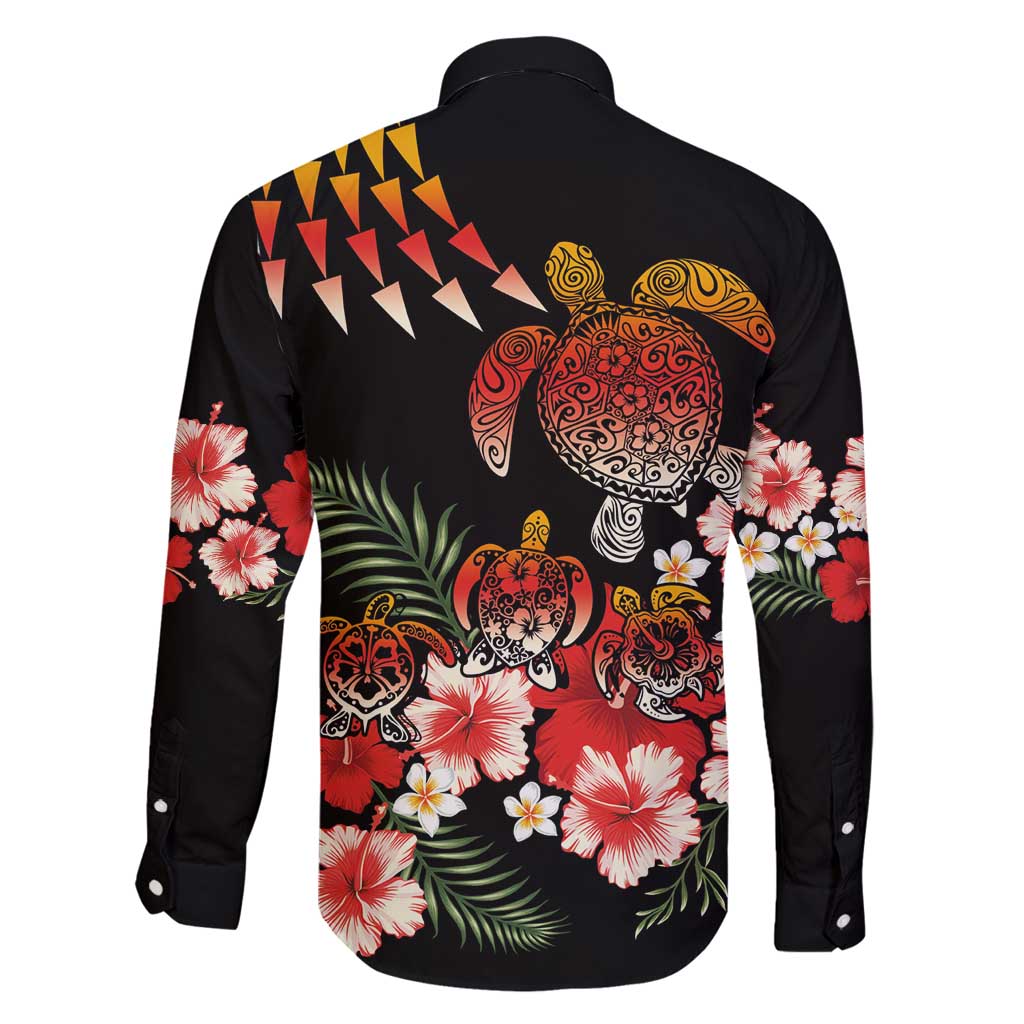 Hawaiian Hibiscus Turtle and Tropical Flower Family Matching Mermaid Dress and Hawaiian Shirt Dynamic Vibe LT03 - Polynesian Pride