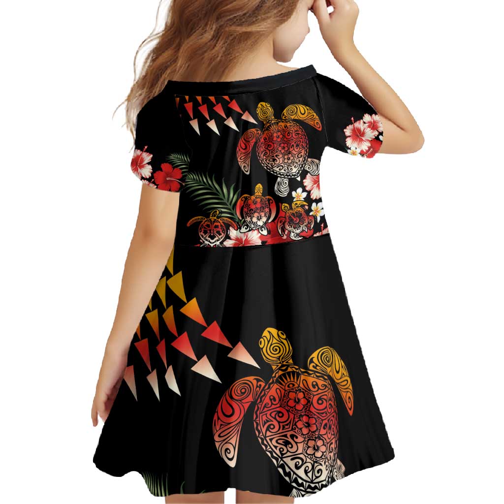 Hawaiian Hibiscus Turtle and Tropical Flower Family Matching Tank Maxi Dress and Hawaiian Shirt Dynamic Vibe LT03 - Polynesian Pride