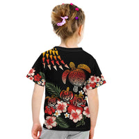 Hawaiian Hibiscus Turtle and Tropical Flower Kid T Shirt Dynamic Vibe