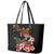 Hawaiian Hibiscus Turtle and Tropical Flower Leather Tote Bag Dynamic Vibe