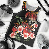 Hawaiian Hibiscus Turtle and Tropical Flower Men Tank Top Dynamic Vibe