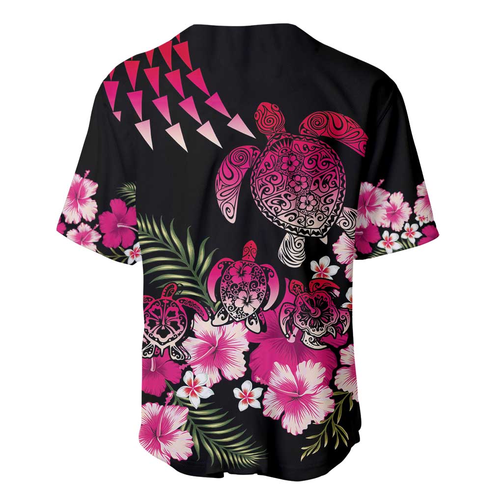 Hawaiian Hibiscus Turtle and Tropical Flower Baseball Jersey Sweet Vibe LT03 - Polynesian Pride