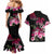Hawaiian Hibiscus Turtle and Tropical Flower Couples Matching Mermaid Dress and Hawaiian Shirt Sweet Vibe
