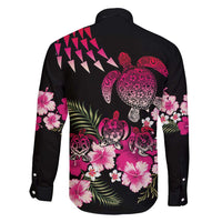 Hawaiian Hibiscus Turtle and Tropical Flower Family Matching Short Sleeve Bodycon Dress and Hawaiian Shirt Sweet Vibe LT03 - Polynesian Pride