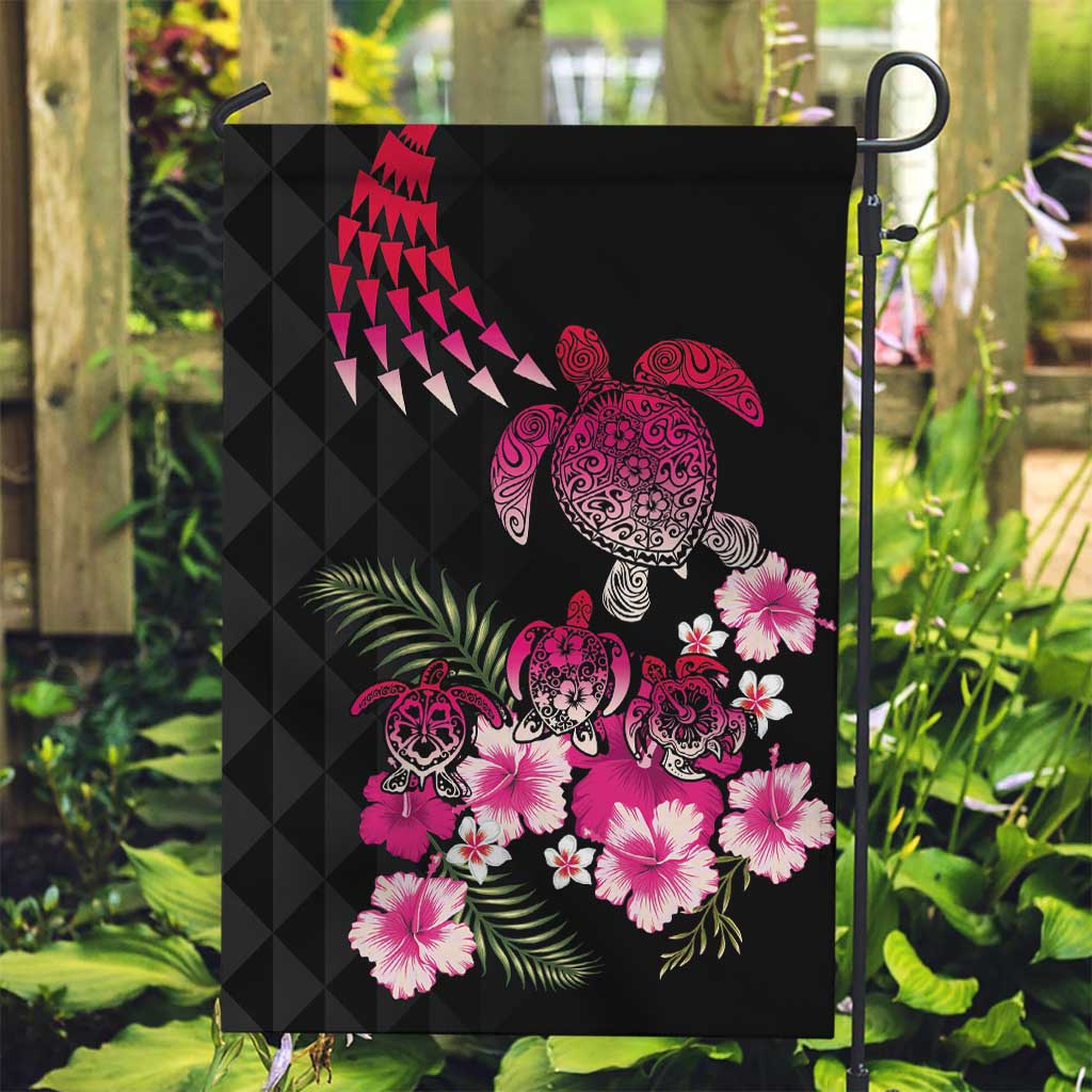 Hawaiian Hibiscus Turtle and Tropical Flower Garden Flag Sweet Vibe LT03 Garden Flag Black - Polynesian Pride