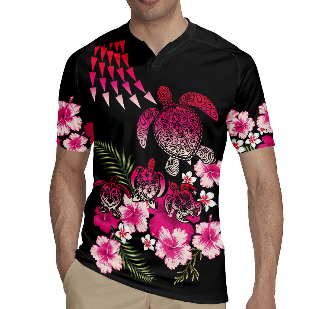 Hawaiian Hibiscus Turtle and Tropical Flower Rugby Jersey Sweet Vibe LT03 - Polynesian Pride