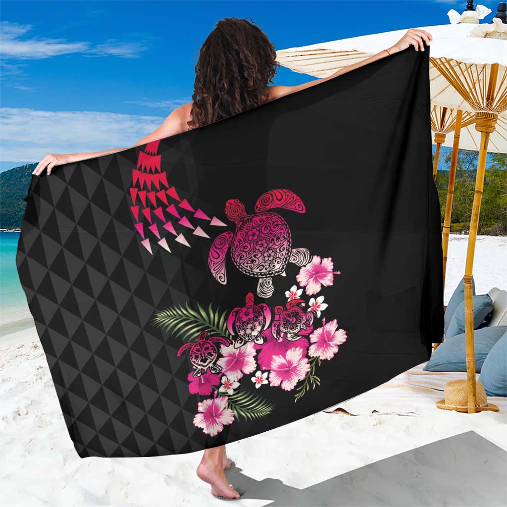 Hawaiian Hibiscus Turtle and Tropical Flower Sarong Sweet Vibe