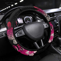 Hawaiian Hibiscus Turtle and Tropical Flower Steering Wheel Cover Sweet Vibe LT03 Universal Fit Black - Polynesian Pride