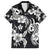 Hawaiian-Polynesian Art Tattoo Hawaiian Shirt Hibiscus and Plumeria Grayscale