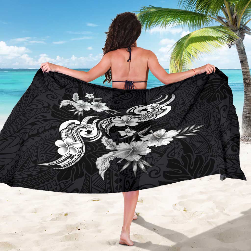 Hawaiian-Polynesian Art Tattoo Sarong Hibiscus and Plumeria Grayscale LT03 - Polynesian Pride