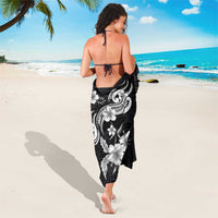 Hawaiian-Polynesian Art Tattoo Sarong Hibiscus and Plumeria Grayscale LT03 - Polynesian Pride