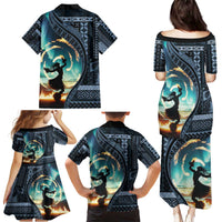 Samoan Siapo Motif and Siva Afi Dance Family Matching Puletasi and Hawaiian Shirt LT03 - Polynesian Pride