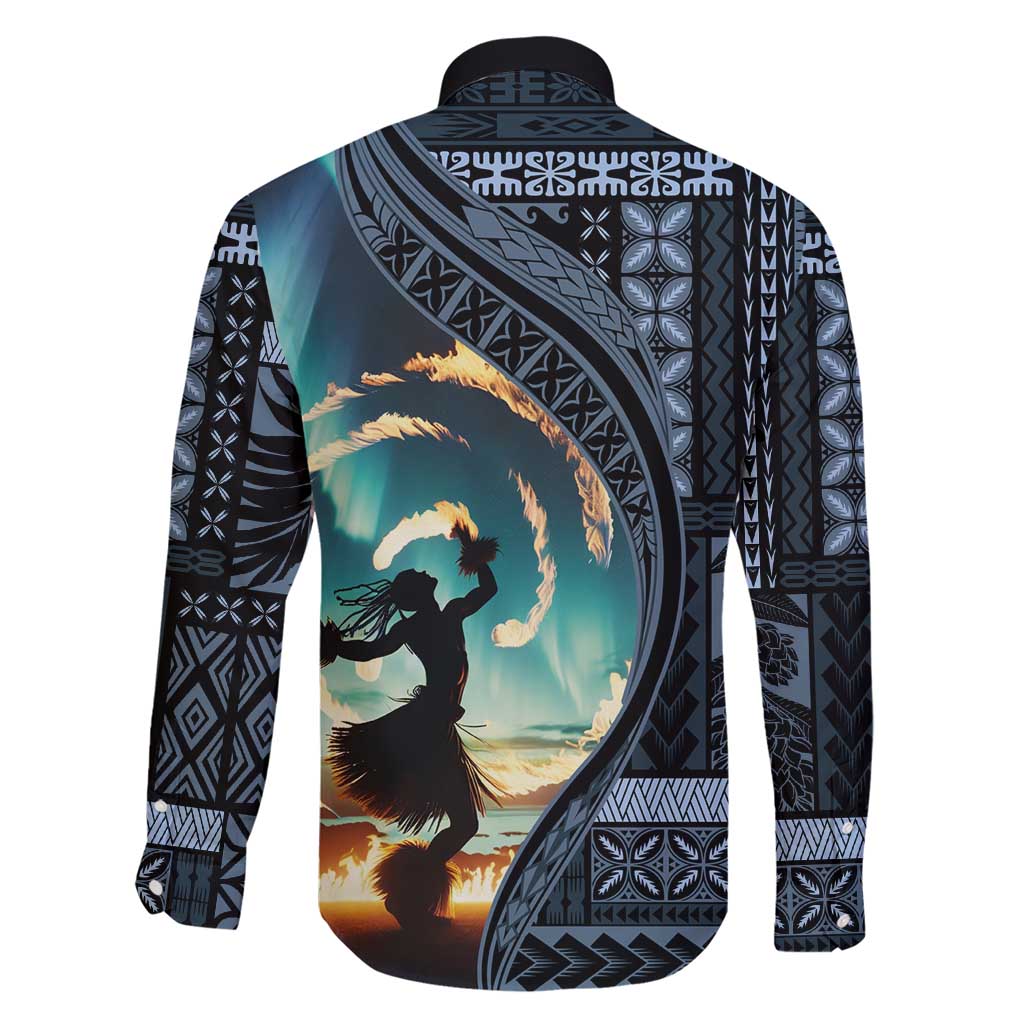Samoan Siapo Motif and Siva Afi Dance Family Matching Short Sleeve Bodycon Dress and Hawaiian Shirt LT03 - Polynesian Pride