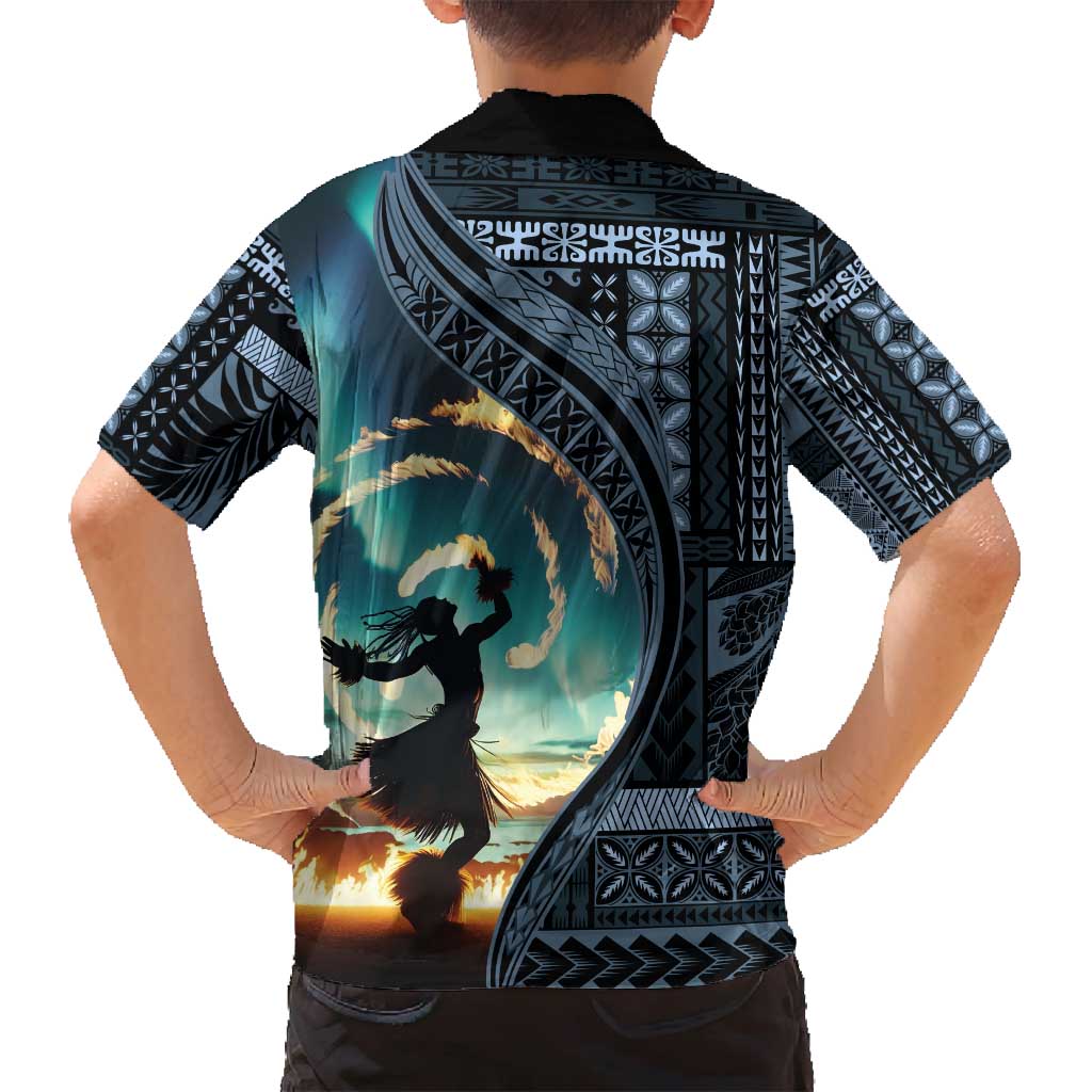 Samoan Siapo Motif and Siva Afi Dance Family Matching Summer Maxi Dress and Hawaiian Shirt LT03 - Polynesian Pride