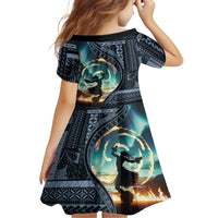 Samoan Siapo Motif and Siva Afi Dance Family Matching Summer Maxi Dress and Hawaiian Shirt LT03 - Polynesian Pride