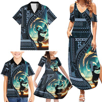 Samoan Siapo Motif and Siva Afi Dance Family Matching Summer Maxi Dress and Hawaiian Shirt LT03 - Polynesian Pride