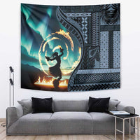 Samoan Siapo Motif and Siva Afi Dance Tapestry LT03 Blue - Polynesian Pride