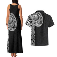 Samoan Art Tattoo Polynesian Pattern Couples Matching Tank Maxi Dress and Hawaiian Shirt LT03 - Polynesian Pride