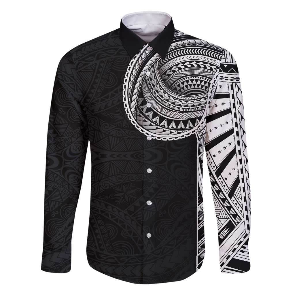 Samoan Art Tattoo Polynesian Pattern Family Matching Mermaid Dress and Hawaiian Shirt