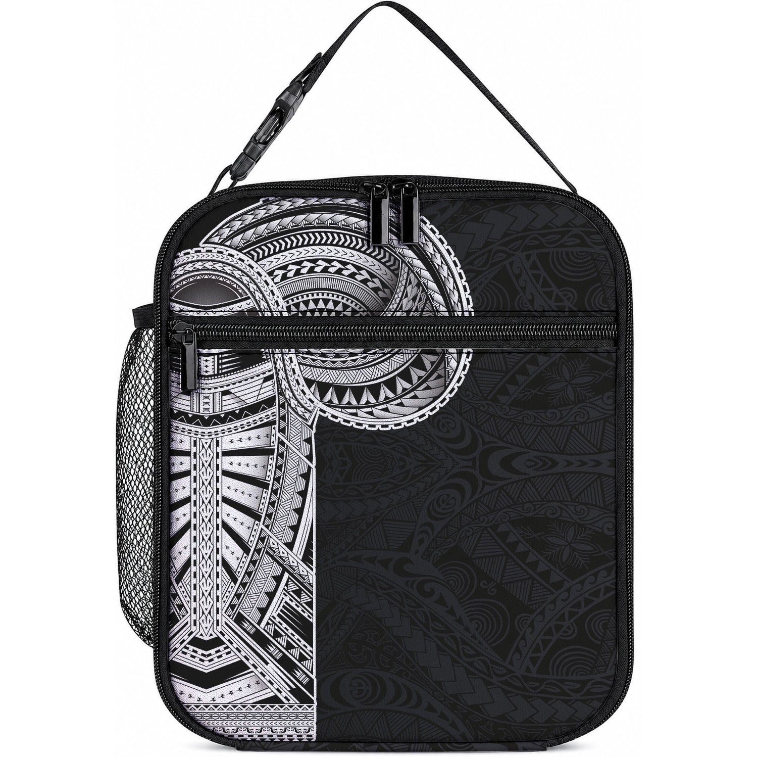 Samoan Art Tattoo Polynesian Pattern Lunch Bag LT03 10.2 × 8.3 × 4.3 inch Black - Polynesian Pride