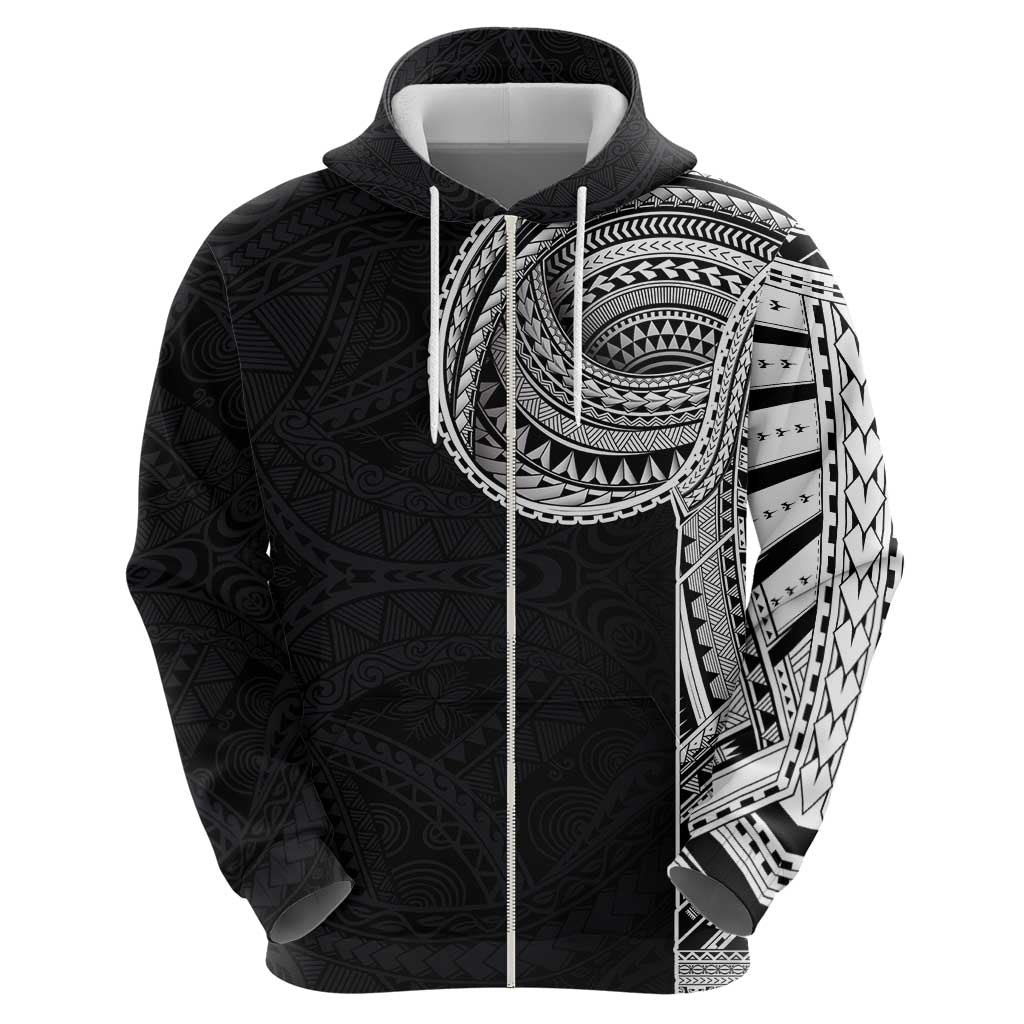 Samoan Art Tattoo Polynesian Pattern Zip Hoodie
