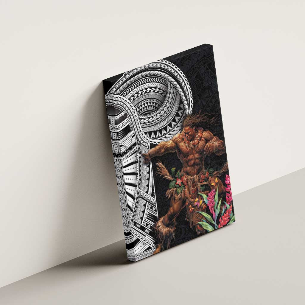 Samoan Warrior Art Tattoo Canvas Wall Art Polynesian Pattern and Teuila