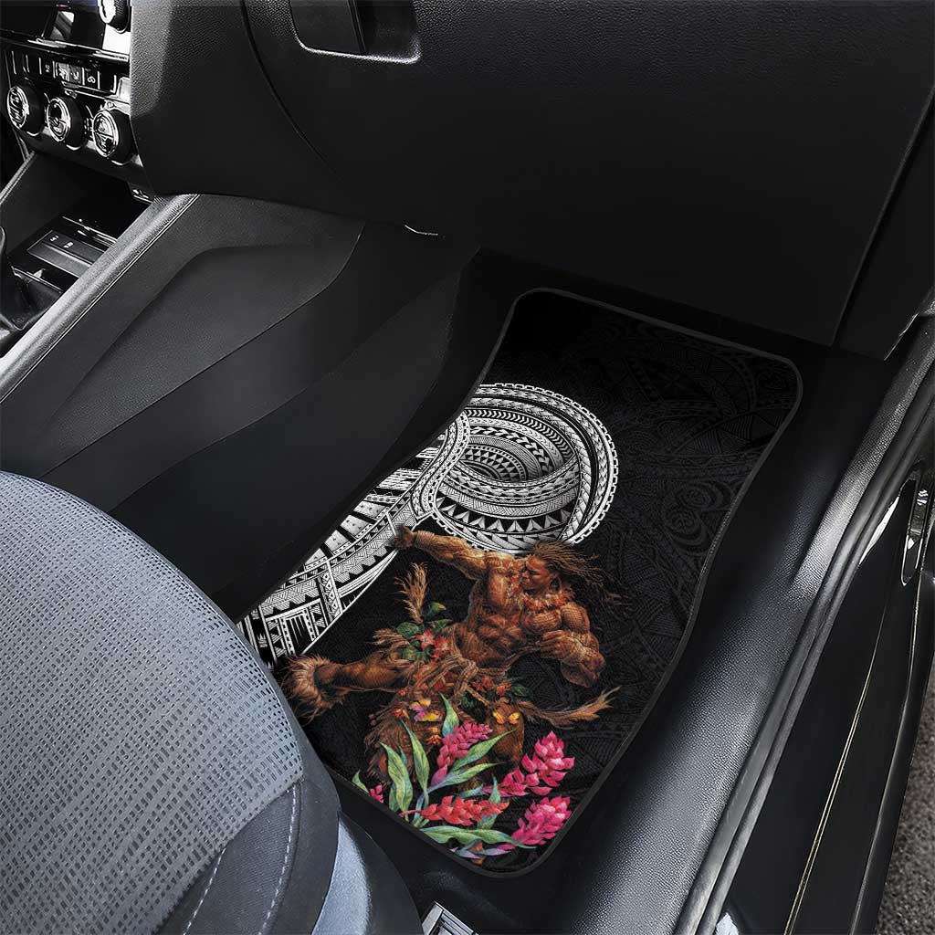 Samoan Warrior Art Tattoo Car Mats Polynesian Pattern and Teuila
