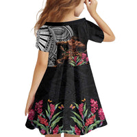 Samoan Warrior Art Tattoo Family Matching Long Sleeve Bodycon Dress and Hawaiian Shirt Polynesian Pattern and Teuila LT03 - Polynesian Pride
