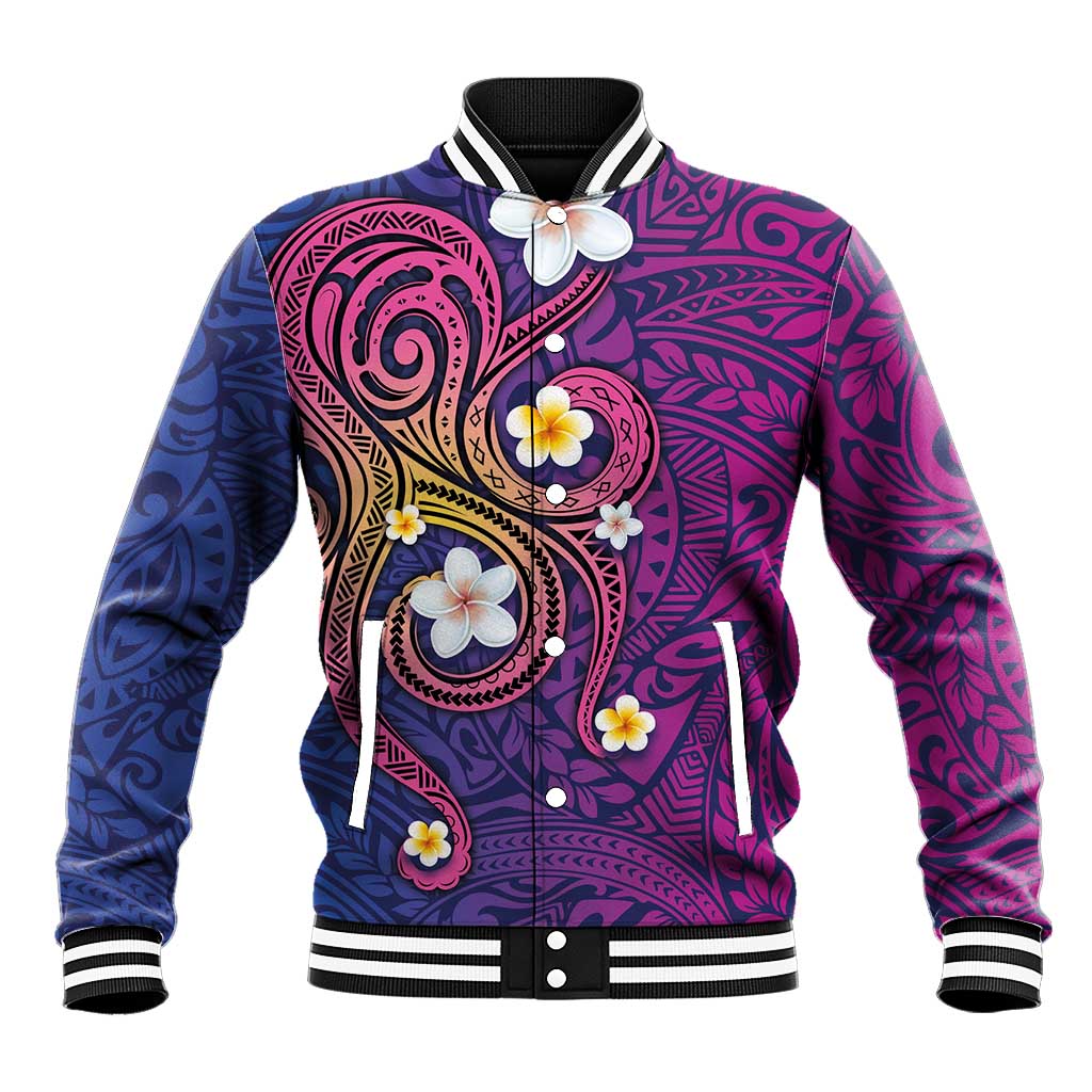 Hawaiian Octopus Tattoo and Frangipani Baseball Jacket