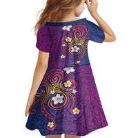 Hawaiian Octopus Tattoo and Frangipani Family Matching Off The Shoulder Long Sleeve Dress and Hawaiian Shirt LT03 - Polynesian Pride
