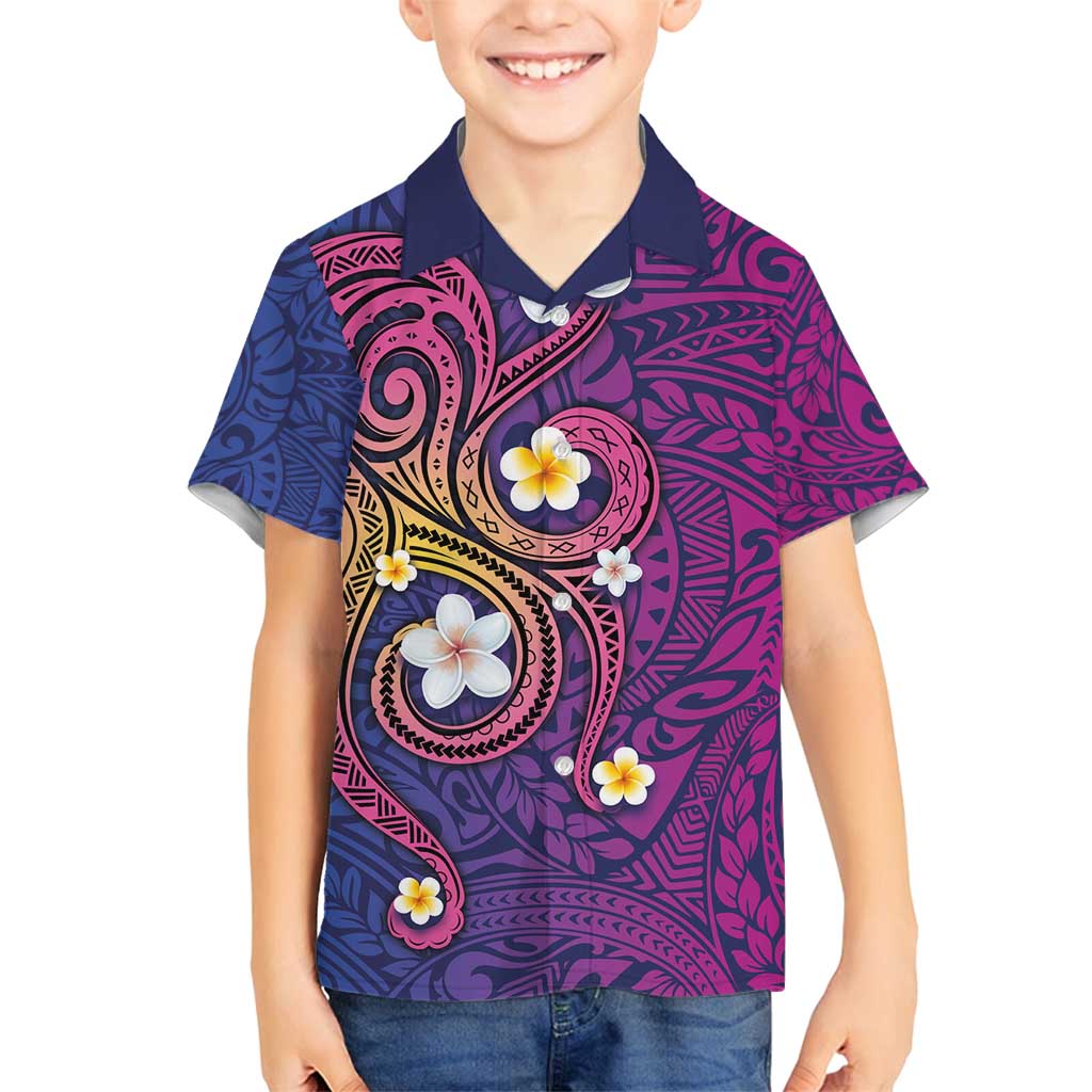 Hawaiian Octopus Tattoo and Frangipani Family Matching Off Shoulder Maxi Dress and Hawaiian Shirt