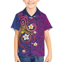 Hawaiian Octopus Tattoo and Frangipani Family Matching Off Shoulder Maxi Dress and Hawaiian Shirt