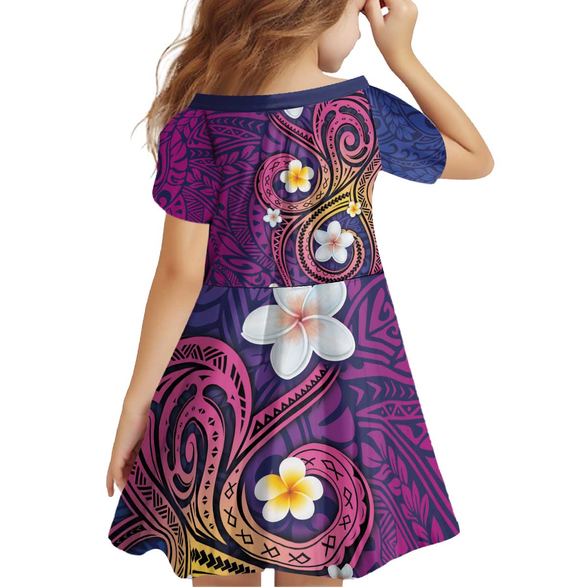 Hawaiian Octopus Tattoo and Frangipani Family Matching Off Shoulder Short Dress and Hawaiian Shirt LT03 - Polynesian Pride