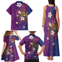 Hawaiian Octopus Tattoo and Frangipani Family Matching Tank Maxi Dress and Hawaiian Shirt LT03 - Polynesian Pride