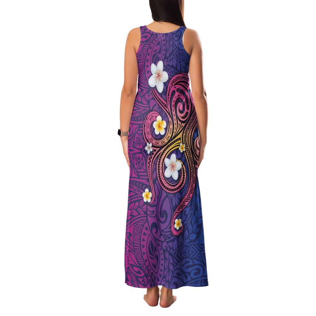 Hawaiian Octopus Tattoo and Frangipani Family Matching Tank Maxi Dress and Hawaiian Shirt LT03 - Polynesian Pride