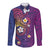 Hawaiian Octopus Tattoo and Frangipani Long Sleeve Button Shirt