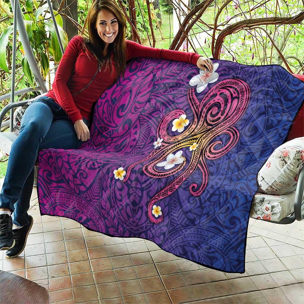Hawaiian Octopus Tattoo and Frangipani Quilt
