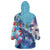Hawaii Aloha Whales Wearable Blanket Hoodie Hibiscus and Whales with Polynesian Pattern - Polynesian Pride