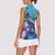 Hawaii Aloha Whales Women Sleeveless Polo Shirt Hibiscus and Whales with Polynesian Pattern - Polynesian Pride