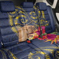Tokelau Tokehega Day Back Car Seat Cover Coat of Arms with Polynesian Tattoo and Hibiscus LT03 - Polynesian Pride