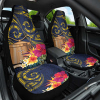 Tokelau Tokehega Day Car Seat Cover Coat of Arms with Polynesian Tattoo and Hibiscus LT03 One Size Blue - Polynesian Pride