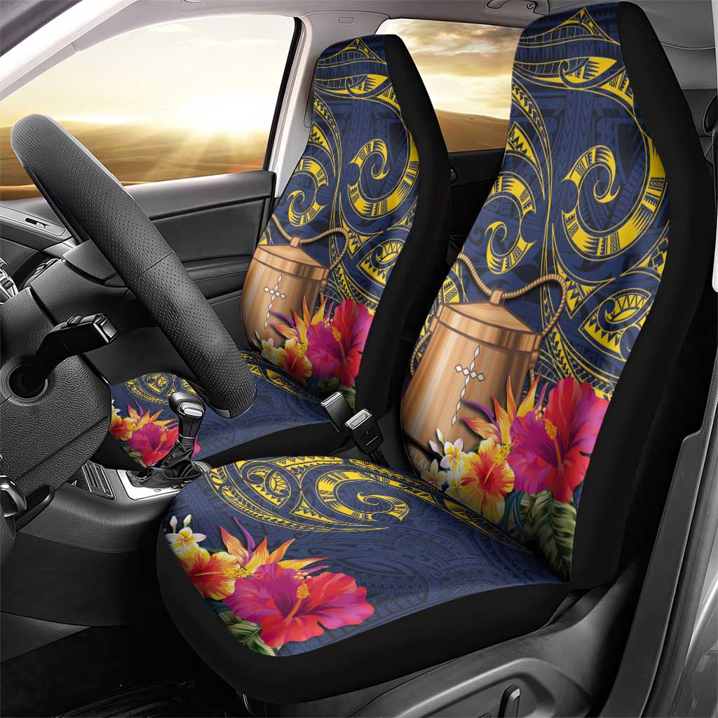Tokelau Tokehega Day Car Seat Cover Coat of Arms with Polynesian Tattoo and Hibiscus LT03 - Polynesian Pride