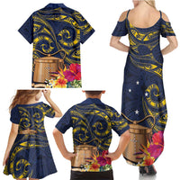 Tokelau Tokehega Day Family Matching Summer Maxi Dress and Hawaiian Shirt Coat of Arms with Polynesian Tattoo and Hibiscus LT03 - Polynesian Pride